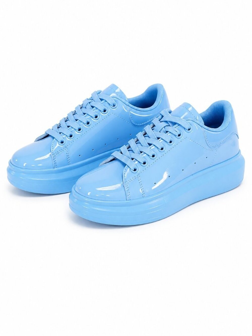 Shiny Patent Cush Baby Sky Blue Comfy Fashion Sneakers Tennis Shoes J